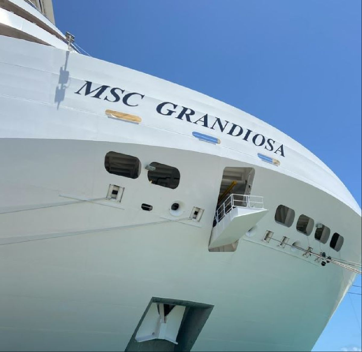 Chega ao Brasil o MSC Grandiosa, o maior navio de cruzeiros da história a navegar no país